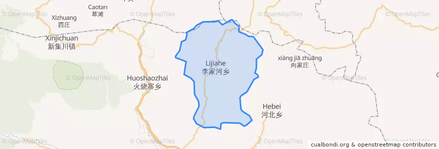 Mapa de ubicacion de 李家河乡.