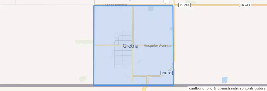 Mapa de ubicacion de Gretna.