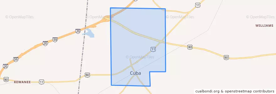 Mapa de ubicacion de Cuba.