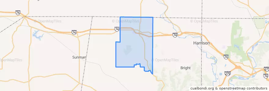 Mapa de ubicacion de Kelso Township.