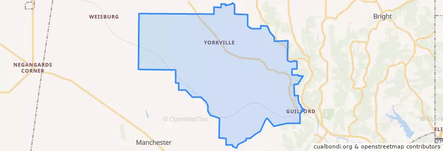 Mapa de ubicacion de York Township.