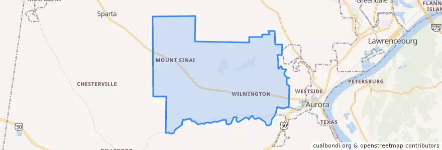 Mapa de ubicacion de Hogan Township.