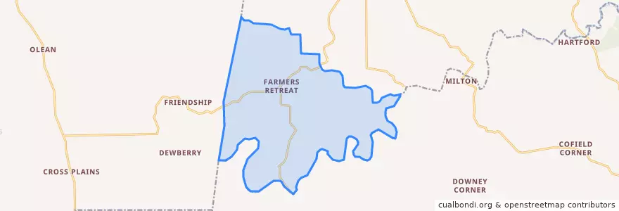 Mapa de ubicacion de Caesar Creek Township.