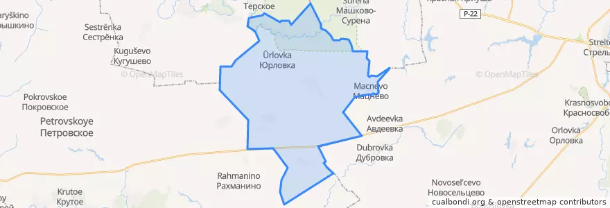 Mapa de ubicacion de Юрловский сельсовет.
