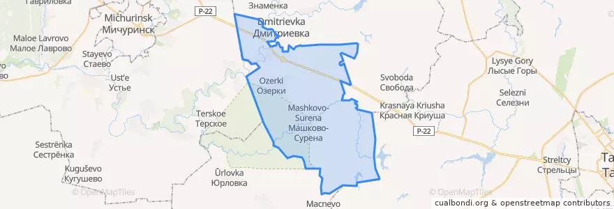 Mapa de ubicacion de Озёрский сельсовет.
