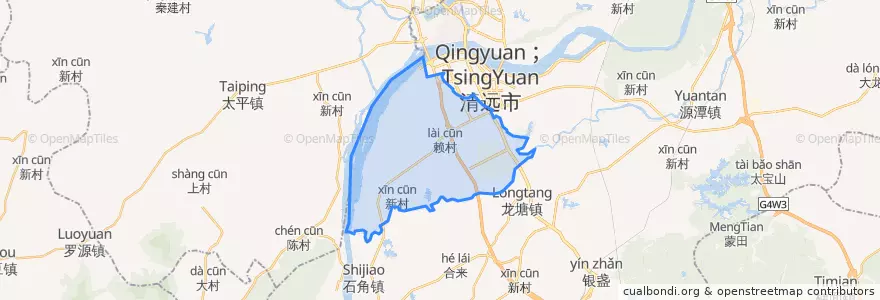 Mapa de ubicacion de 横荷街办.