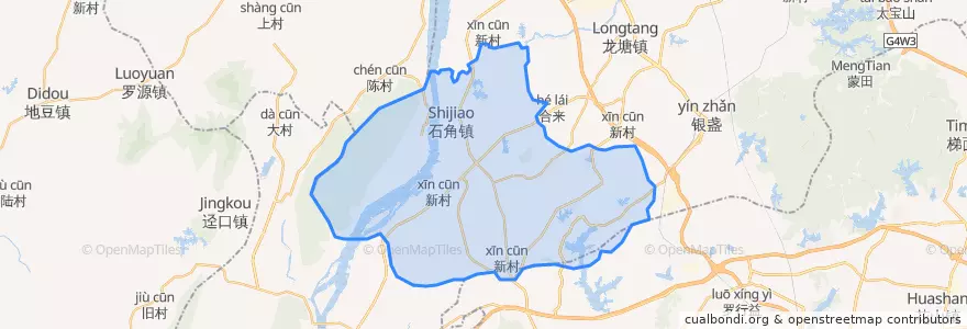 Mapa de ubicacion de Shijiao.