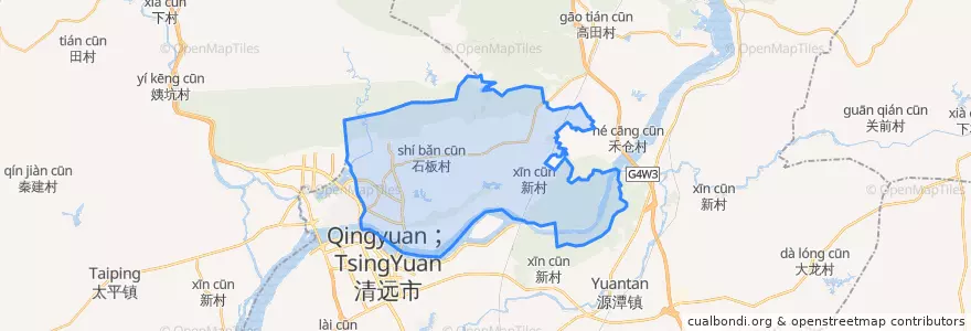 Mapa de ubicacion de THE STREET OF East side of Qingyuan.