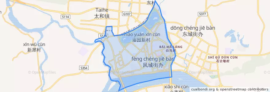 Mapa de ubicacion de 凤城街办.