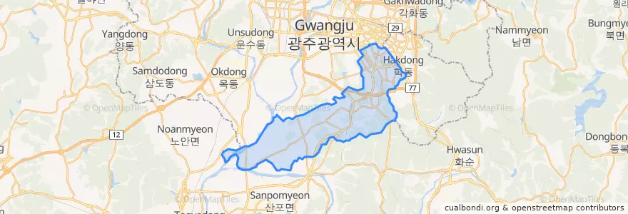 Mapa de ubicacion de 남구.
