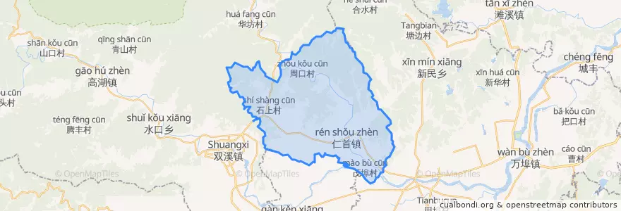 Mapa de ubicacion de 仁首镇.