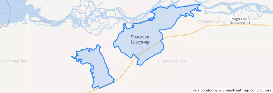 Mapa de ubicacion de городское поселение Шагонар.