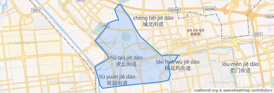 Mapa de ubicacion de 虎丘街道.