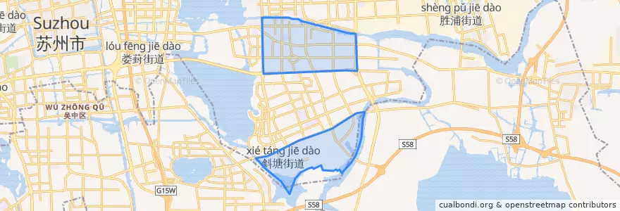Mapa de ubicacion de 斜塘街道.
