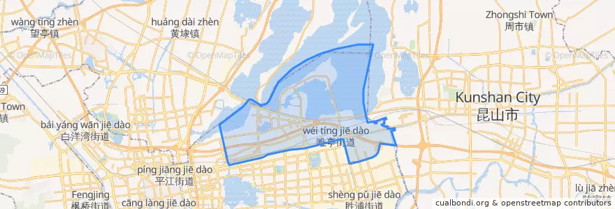 Mapa de ubicacion de 唯亭街道.