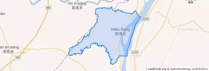 Mapa de ubicacion de 荷浦乡.