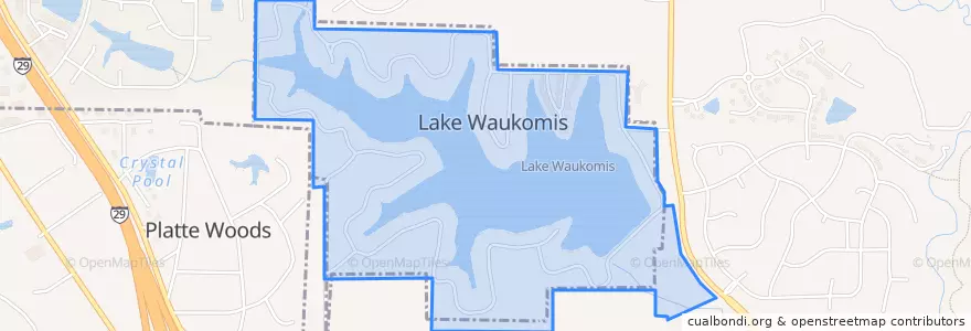 Mapa de ubicacion de Lake Waukomis.