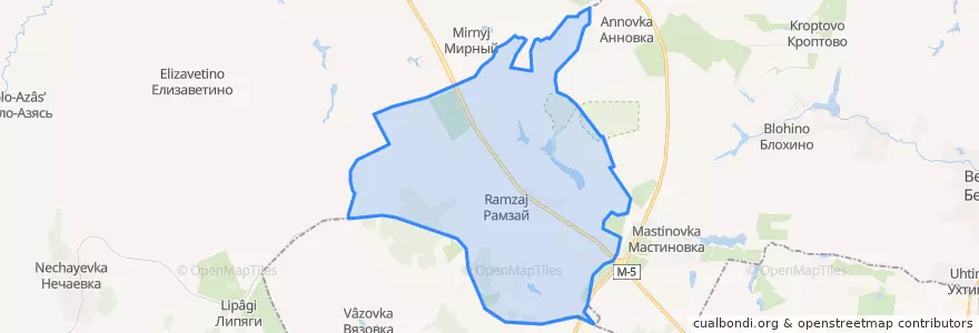 Mapa de ubicacion de Рамзайский сельсовет.
