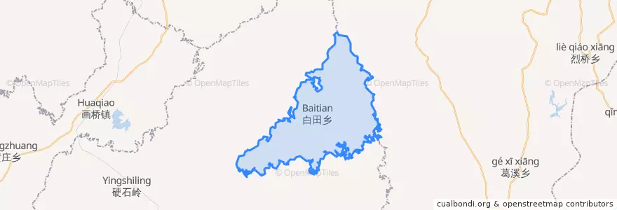 Mapa de ubicacion de 白田乡.