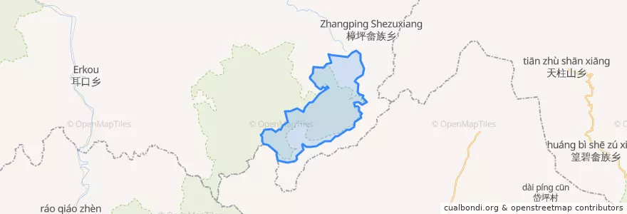 Mapa de ubicacion de 双圳林场.