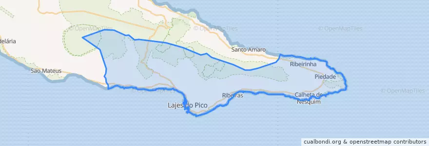 Mapa de ubicacion de Lajes do Pico.