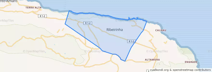 Mapa de ubicacion de Ribeirinha.