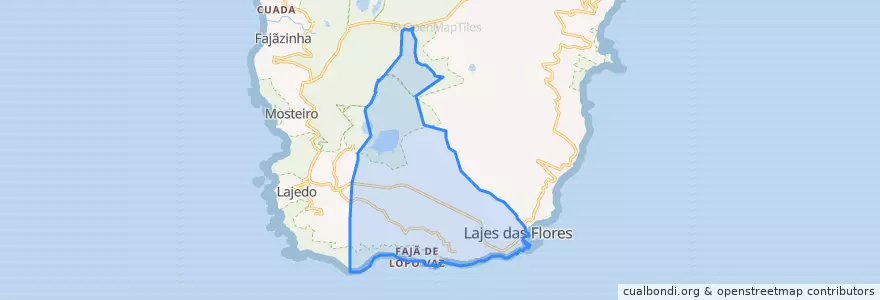 Mapa de ubicacion de Lajes das Flores.