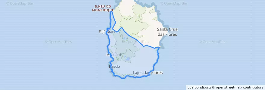 Mapa de ubicacion de Lajes das Flores.