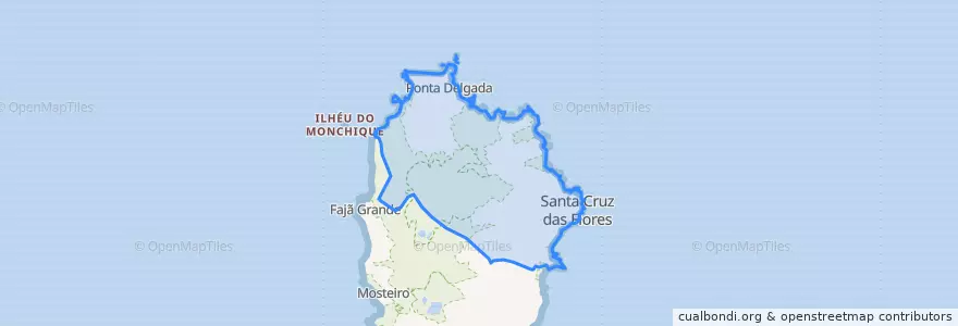 Mapa de ubicacion de Santa Cruz das Flores.