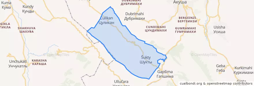 Mapa de ubicacion de Шуктынский сельсовет.