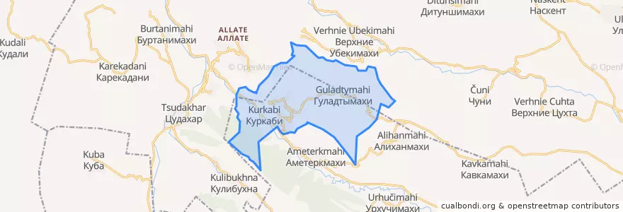Mapa de ubicacion de Тебекмахинский сельсовет.