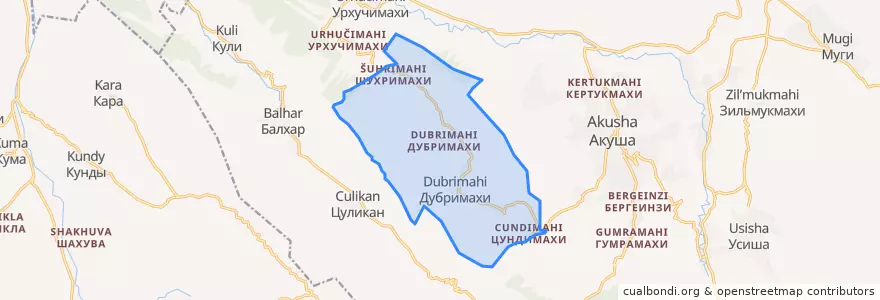 Mapa de ubicacion de Дубримахинский сельсовет.
