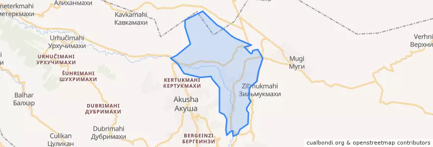 Mapa de ubicacion de Бургимакмахинский сельсовет.