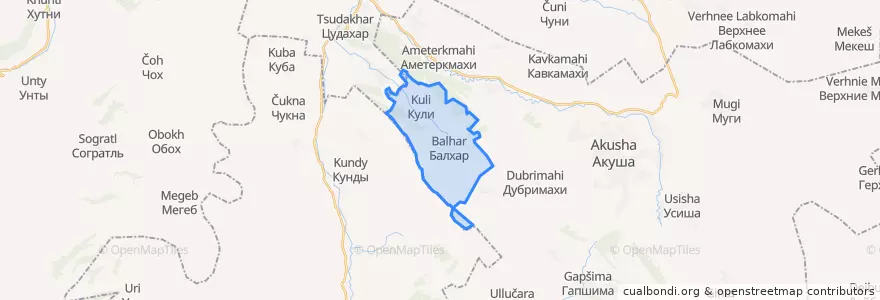 Mapa de ubicacion de Балхарский сельсовет.