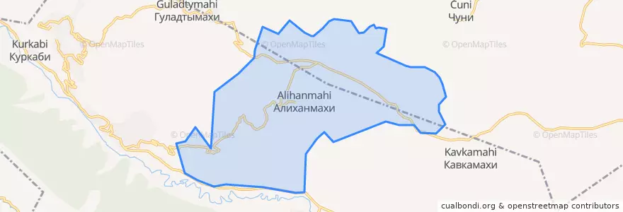 Mapa de ubicacion de Алиханмахинский сельсовет.
