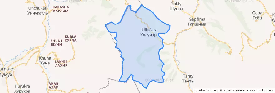 Mapa de ubicacion de сельское поселение Село Уллучара.