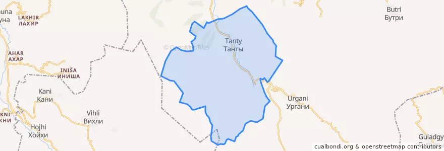 Mapa de ubicacion de сельское поселение Село Танты.