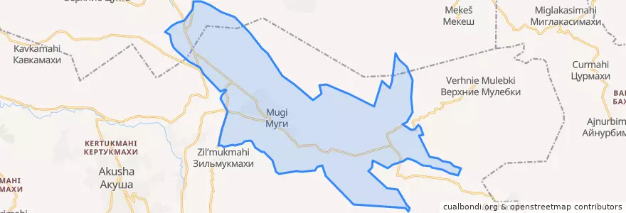 Mapa de ubicacion de сельское поселение Село Муги.