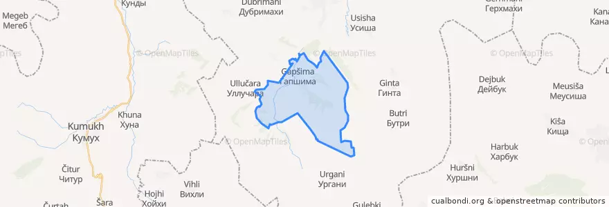 Mapa de ubicacion de сельское поселение Село Гапшима.