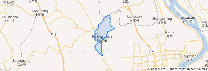 Mapa de ubicacion de 鹤岭镇.