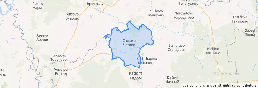 Mapa de ubicacion de Енкаевское сельское поселение.
