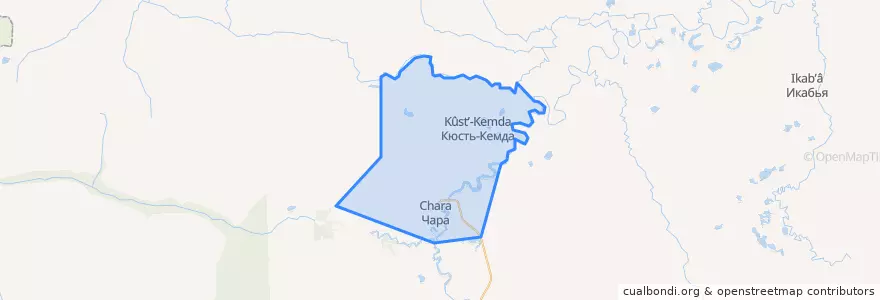 Mapa de ubicacion de Чарское сельское поселение.