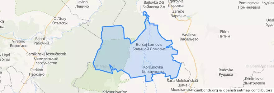 Mapa de ubicacion de Большеломовисский сельсовет.