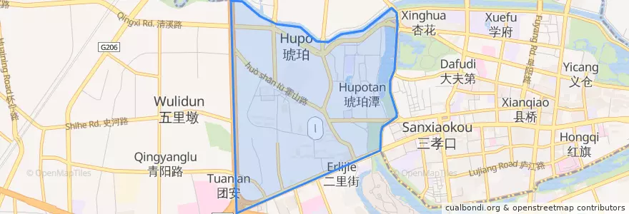 Mapa de ubicacion de 琥珀街道.