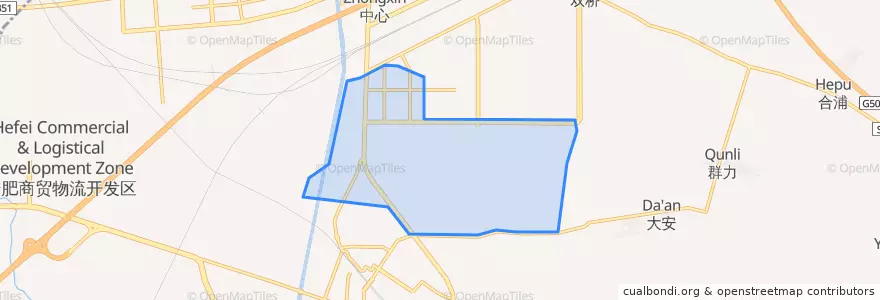 Mapa de ubicacion de East Hefei New Town.