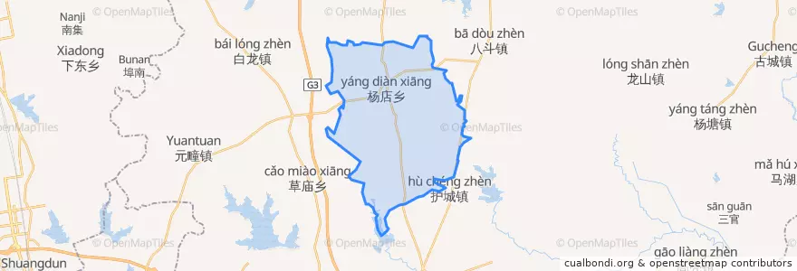 Mapa de ubicacion de 杨店乡.