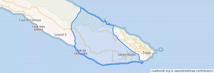 Mapa de ubicacion de Santo Antão.