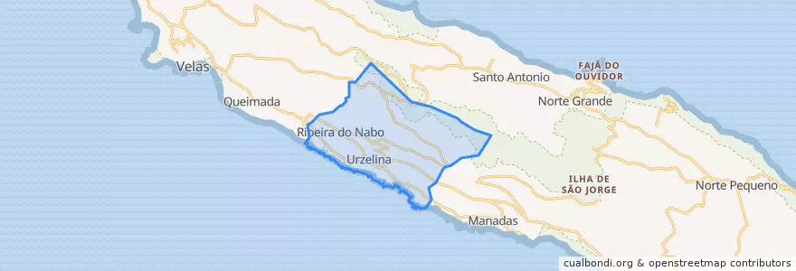 Mapa de ubicacion de Urzelina (São Mateus).