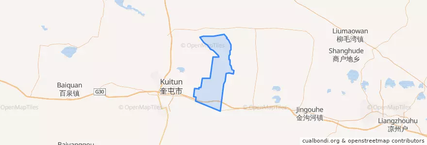 Mapa de ubicacion de Kaiganqi.