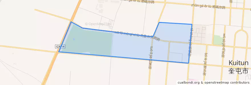 Mapa de ubicacion de 乌鲁木齐西路街道.
